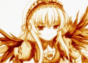 Rating: Safe Score: 0 Tags: 1girl bad_id bad_pixiv_id bangs black_wings detached_collar dress flower frills godees hairband highres image long_hair long_sleeves looking_at_viewer monochrome photoshop_(medium) ribbon rose rozen_maiden simple_background solo suigintou traditional_media upper_body very_long_hair white_background wings User: admin