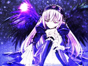 Rating: Safe Score: 0 Tags: 1girl black_wings detached_collar dress feathered_wings flower frilled_sleeves frills hairband image lolita_hairband long_hair long_sleeves looking_at_viewer ribbon rose solo suigintou very_long_hair wings User: admin