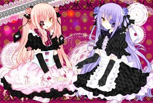 Rating: Safe Score: 0 Tags: 2girls barasuishou bow dress eyepatch flower gloves holding_hands image kirakishou lace lolita_fashion long_hair multiple_girls pair pink_hair purple_hair ribbon twintails very_long_hair yellow_eyes User: admin