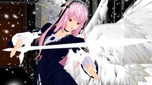 Rating: Safe Score: 0 Tags: 1girl bangs black_dress choker dress flower frills hairband image lolita_hairband long_hair long_sleeves outstretched_arm pink_hair red_eyes ribbon snowing solo suigintou weapon wide_sleeves wings User: admin