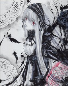 Rating: Safe Score: 0 Tags: 1girl black_wings dress feathers frills hairband image lolita_fashion lolita_hairband long_hair long_sleeves looking_at_viewer monochrome red_eyes ribbon solo spot_color suigintou wings User: admin