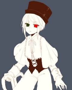 Rating: Safe Score: 0 Tags: 1boy capelet green_eyes grey_background hat heterochromia image long_sleeves looking_at_viewer pants red_eyes short_hair simple_background solo souseiseki white_hair User: admin