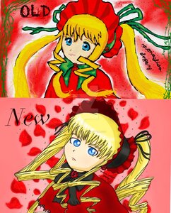 Rating: Safe Score: 0 Tags: 2girls blonde_hair blue_eyes bonnet bow cup dress drill_hair flower food green_bow image long_hair long_sleeves looking_at_viewer multiple_girls red_dress ringlets rose shinku sidelocks solo teacup twin_drills twintails User: admin