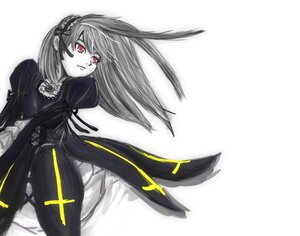 Rating: Safe Score: 0 Tags: 1girl black_dress dress flower frills image long_hair long_sleeves looking_at_viewer puffy_sleeves red_eyes ribbon rose solo suigintou vertical_stripes white_background wings User: admin