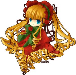 Rating: Safe Score: 0 Tags: 1girl blonde_hair blue_eyes bonnet bow bowtie dress drill_hair flower green_bow image long_hair long_sleeves looking_at_viewer pink_rose red_flower red_rose rose shinku simple_background solo twin_drills twintails upper_body very_long_hair white_background User: admin