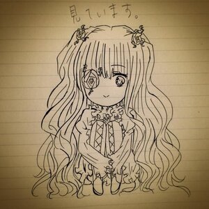 Rating: Safe Score: 0 Tags: 1girl brown_background dress frills hair_ornament image kirakishou long_hair long_sleeves looking_at_viewer monochrome solo traditional_media very_long_hair wavy_hair User: admin