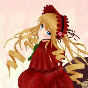 Rating: Safe Score: 0 Tags: 1girl auto_tagged blonde_hair blue_eyes blush bonnet bow capelet dress drill_hair flower image long_hair long_sleeves looking_at_viewer looking_back shinku solo twin_drills twintails User: admin