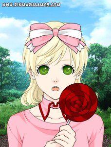 Rating: Safe Score: 0 Tags: 1girl blonde_hair bow candy day food green_eyes hinaichigo image lollipop open_mouth outdoors pink_bow pink_shirt ribbon shirt short_hair sky solo tree User: admin
