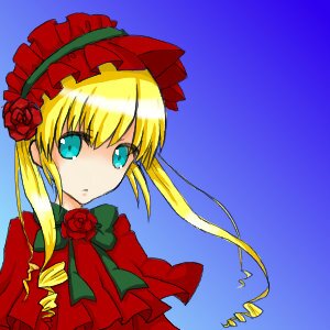 Rating: Safe Score: 0 Tags: 1girl blonde_hair blue_background blue_eyes bonnet bow bowtie flower green_bow green_neckwear image long_hair long_sleeves looking_at_viewer red_rose rose shinku sidelocks simple_background solo upper_body User: admin