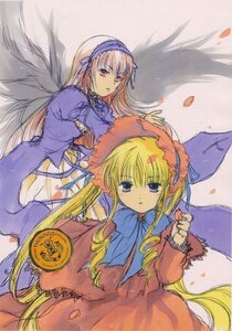 Rating: Safe Score: 0 Tags: 2girls black_wings blonde_hair blue_eyes dress frills image long_hair long_sleeves looking_at_viewer multiple_girls pair petals red_dress shinku suigintou traditional_media very_long_hair wings User: admin