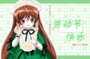 Rating: Safe Score: 0 Tags: 1girl brown_hair dress food green_dress green_eyes head_scarf heterochromia image long_hair long_sleeves looking_at_viewer open_mouth red_eyes smile solo suiseiseki twintails very_long_hair User: admin