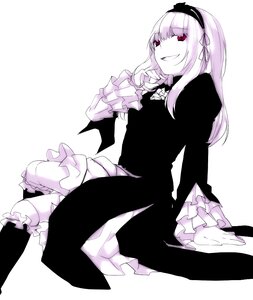 Rating: Safe Score: 0 Tags: 1girl black_dress dress frilled_sleeves frills grin hairband image kneehighs long_hair long_sleeves looking_at_viewer red_eyes sitting smile solo striped suigintou wings User: admin