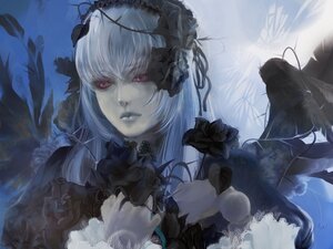 Rating: Safe Score: 0 Tags: 1girl 8981 bad_id bad_pixiv_id black_flower black_rose crow doll_joints feathers flower gothic gothic_lolita hairband image joints lips lolita_fashion long_hair purple_eyes rose rozen_maiden silver_hair solo suigintou thorns wings User: admin
