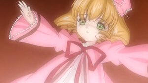 Rating: Safe Score: 0 Tags: 1girl bangs blonde_hair bow dress drill_hair frills green_eyes hina_ichigo hinaichigo image long_sleeves looking_at_viewer outstretched_arms pink_bow pink_dress simple_background solo striped upper_body wide_sleeves User: admin