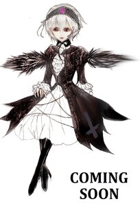 Rating: Safe Score: 0 Tags: 1girl black_wings boots dress frills full_body hairband image long_sleeves looking_at_viewer red_eyes short_hair solo standing suigintou white_background wings User: admin