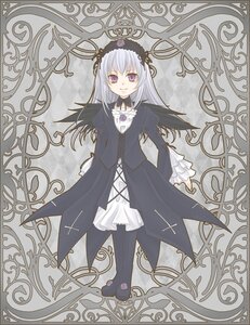 Rating: Safe Score: 0 Tags: 1girl black_dress boots dress flower frills full_body hairband image long_hair long_sleeves looking_at_viewer pantyhose purple_eyes rose silver_hair smile solo standing suigintou wings User: admin