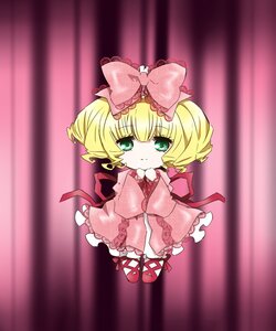 Rating: Safe Score: 0 Tags: 1girl blonde_hair bow chibi dress frills green_eyes hair_bow hina_ichigo hinaichigo image long_sleeves pink_bow pink_dress short_hair solo User: admin