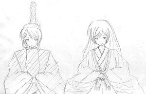 Rating: Safe Score: 0 Tags: 2girls blush greyscale haori image japanese_clothes kimono long_hair long_sleeves monochrome multiple_girls pair smile souseiseki suiseiseki User: admin