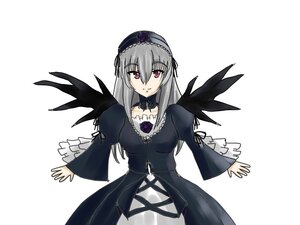 Rating: Safe Score: 0 Tags: 1girl black_dress black_ribbon black_wings detached_collar dress flower frills hairband image juliet_sleeves long_hair long_sleeves looking_at_viewer pink_eyes puffy_sleeves ribbon rose silver_hair simple_background solo suigintou white_background wings User: admin