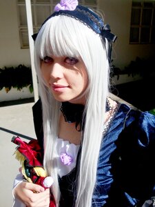 Rating: Safe Score: 0 Tags: 1girl choker flower hairband lace lips long_hair photo solo suigintou white_hair User: admin