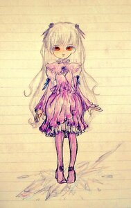 Rating: Safe Score: 0 Tags: 1girl bangs barasuishou dress frills full_body hair_ornament image long_hair long_sleeves pantyhose red_eyes solo standing very_long_hair white_hair User: admin