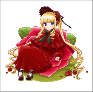 Rating: Safe Score: 0 Tags: 1girl blonde_hair blue_eyes bonnet bow bowtie capelet dress drill_hair flower full_body green_bow image long_hair long_sleeves looking_at_viewer pink_rose red_capelet red_dress red_flower red_rose rose shinku shoes sidelocks sitting solo twintails very_long_hair white_background User: admin