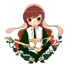 Rating: Safe Score: 0 Tags: 1girl bangs brown_hair dress frills green_dress green_eyes head_scarf heterochromia image long_hair long_sleeves looking_at_viewer red_eyes simple_background solo suiseiseki upper_body very_long_hair watering_can white_background User: admin