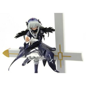 Rating: Safe Score: 0 Tags: 1girl black_wings boots cross doll dress feathered_wings feathers frills full_body hairband long_hair long_sleeves ribbon silver_hair simple_background solo suigintou white_background wings User: admin