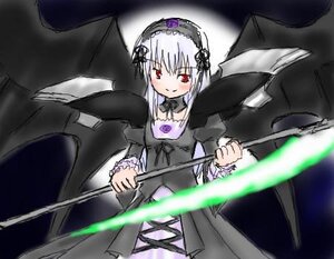 Rating: Safe Score: 0 Tags: 1girl auto_tagged black_dress black_ribbon black_wings detached_collar dress flower frills hairband holding holding_weapon image juliet_sleeves long_hair long_sleeves looking_at_viewer red_eyes ribbon rose silver_hair solo suigintou weapon wings User: admin