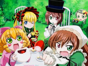 Rating: Safe Score: 0 Tags: :d bangs blonde_hair blue_eyes blush bonnet bow brown_hair cake cup dress drill_hair eating food frills grass green_eyes hairband hat heterochromia hina_ichigo holding image long_hair long_sleeves looking_at_viewer multiple multiple_girls one_eye_closed open_mouth outdoors pink_bow plate red_eyes shinku short_hair siblings sisters smile souseiseki strawberry suiseiseki tagme teacup top_hat tree twin_drills twins twintails User: admin