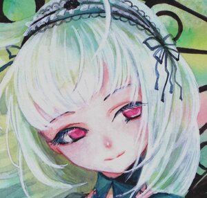 Rating: Safe Score: 0 Tags: 1girl bangs black_ribbon blunt_bangs closed_mouth face frills green_hair hair_ribbon heterochromia image looking_at_viewer portrait red_eyes ribbon smile solo suigintou white_hair User: admin