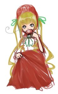 Rating: Safe Score: 0 Tags: 1girl blonde_hair dress hair_ribbon image long_hair looking_at_viewer red_dress ribbon shinku simple_background solo striped twintails very_long_hair white_background User: admin