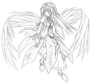 Rating: Safe Score: 0 Tags: 1girl artist_request dress eyebrows_visible_through_hair frills full_body greyscale hairband image lolita_hairband long_hair long_sleeves looking_at_viewer monochrome rozen_maiden shoes simple_background solo standing suigintou very_long_hair white_background wings User: admin