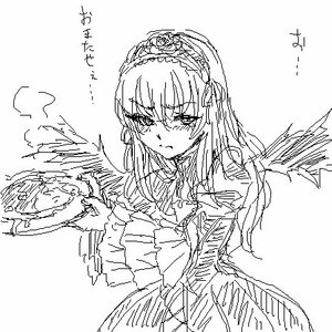 Rating: Safe Score: 0 Tags: 1girl blush closed_mouth eyebrows_visible_through_hair frills greyscale hairband holding_weapon image long_hair monochrome simple_background sketch solo suigintou upper_body weapon white_background User: admin