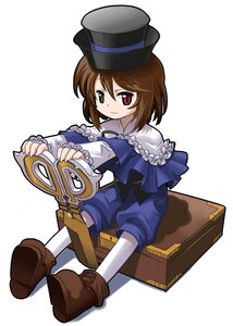 Rating: Safe Score: 0 Tags: 1girl ankle_boots boots box brown_footwear brown_hair capelet commentary_request frills full_body green_eyes hat heterochromia image long_sleeves looking_at_viewer matsuda_yuusuke pantyhose red_eyes rozen_maiden scissors short_hair sitting smile solo souseiseki top_hat white_legwear User: admin