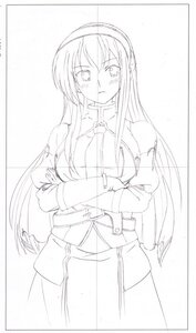 Rating: Safe Score: 0 Tags: 1girl akemi_homura border crossed_arms greyscale hairband image long_hair looking_at_viewer magical_girl military monochrome simple_background sketch solo suigintou uniform white_background wings User: admin