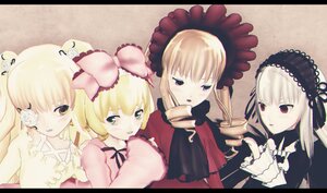 Rating: Safe Score: 0 Tags: 4girls blonde_hair blue_eyes bow dress flower frills hina_ichigo image letterboxed long_sleeves looking_at_viewer multiple multiple_girls pink_bow rose shinku short_hair suigintou tagme twintails User: admin