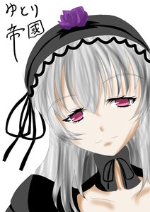 Rating: Safe Score: 0 Tags: 1girl auto_tagged black_ribbon choker close-up closed_mouth collarbone face flower hairband image long_hair looking_at_viewer portrait ribbon rose silver_hair simple_background smile solo suigintou white_background User: admin