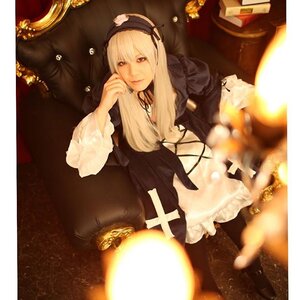 Rating: Safe Score: 0 Tags: 1girl candle dress fire flower hairband long_hair long_sleeves looking_at_viewer ribbon sitting smile solo suigintou User: admin