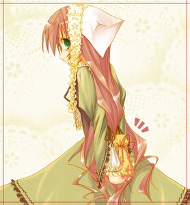 Rating: Safe Score: 0 Tags: 1girl auto_tagged dress flower frills green_dress green_eyes image long_hair long_sleeves looking_at_viewer pink_hair solo suiseiseki veil very_long_hair User: admin