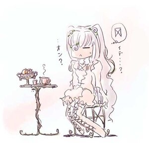 Rating: Safe Score: 0 Tags: 1girl blush boots cross-laced_footwear cup dress image kirakishou long_hair one_eye_closed sitting solo table teacup User: admin