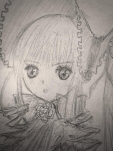 Rating: Safe Score: 0 Tags: 1girl auto_tagged flower greyscale image long_hair looking_at_viewer monochrome rose shinku simple_background solo suigintou white_background User: admin