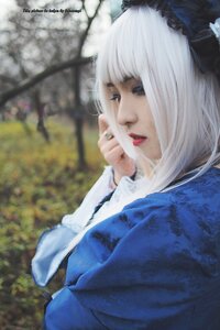 Rating: Safe Score: 0 Tags: 1girl animal_ears bangs blurry blurry_background depth_of_field lips looking_at_viewer nose photorealistic realistic solo suigintou white_hair User: admin