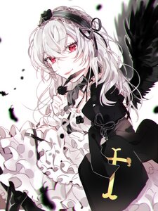 Rating: Safe Score: 0 Tags: 1girl bad_id bad_pixiv_id bangs black_dress black_wings blurry blurry_foreground closed_mouth depth_of_field dress eyebrows_visible_through_hair feathered_wings feathers flower frills hair_between_eyes hairband image long_hair long_sleeves looking_at_viewer piyo_(ppotatto) puffy_sleeves red_eyes ribbon rose rozen_maiden silver_hair smile solo suigintou white_background white_hair wings User: admin