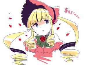 Rating: Safe Score: 0 Tags: 1girl bangs blonde_hair blue_eyes bonnet bow bowtie drill_hair flower image long_hair looking_at_viewer petals red_flower red_rose ringlets rose shinku sidelocks simple_background solo twin_drills twintails upper_body white_background User: admin