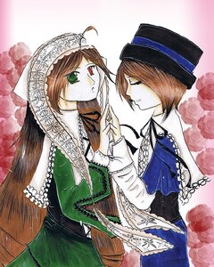 Rating: Safe Score: 0 Tags: 2girls brown_hair closed_eyes dress frills green_dress green_eyes hat heterochromia holding_hands image interlocked_fingers long_hair long_sleeves looking_at_viewer multiple_girls pair red_eyes short_hair siblings sisters souseiseki suiseiseki top_hat twins very_long_hair User: admin