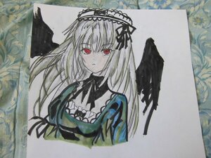 Rating: Safe Score: 0 Tags: 1girl black_ribbon black_wings breasts detached_collar dress flower frills hairband image long_hair long_sleeves looking_at_viewer marker_(medium) photo red_eyes ribbon shikishi silver_hair solo suigintou traditional_media upper_body wings User: admin