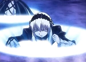 Rating: Safe Score: 0 Tags: 1girl closed_eyes dress frills hairband image long_hair long_sleeves solo suigintou wings User: admin