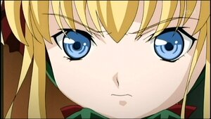Rating: Safe Score: 0 Tags: 1girl blonde_hair blue_eyes close-up face image long_hair looking_at_viewer parody shinku solo twintails User: admin