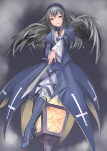 Rating: Safe Score: 0 Tags: 1girl auto_tagged black_wings boots dress frills full_body hairband image long_hair red_eyes rose silver_hair solo suigintou weapon wings User: admin
